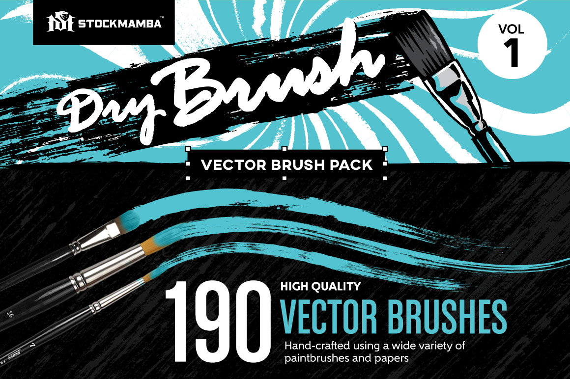 Dry Brush Illustrator Vektor Pinsel Paket